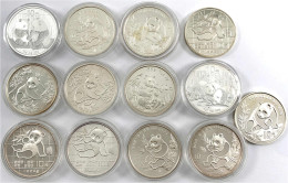 13 X 10 Yuan Panda (1 Unze Silber): 3 X 1989, 2 X 1990, 3 X 1991, 2 X 1992, 1996, 2009 Und 2013. Bis Auf 2 Stück Alle In - Chine