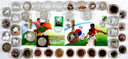 41 Silbergedenkmünzen Aus 1987 Bis 2009. 9 Versch. 10 Won Mit Edelsteineinlagen 2002. Serie Abschied Der Alten Währungen - Corée Du Nord