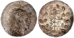 Tetradrachme 140/135 V. Chr. Kopf Der Athena Mit Attischem Helm R./Keule über Kl. Nike Im Kranz. 16,55 G. Vorzüglich, Pr - Griegas