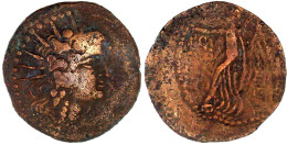 AE Drachme 1. Jh. N. Chr. Magistrat Heliokles. Dionysoskopf R./Nike L. 23,71 G. Fast Sehr Schön, Revers Etwas Dezentrier - Greek