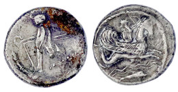 Schekel 332/275 V. Chr. Melqart Mit Bogen Auf Hippokamp über Doppelter Wellenlinie Nach Rechts Reitend, Darunter Delphin - Griekenland