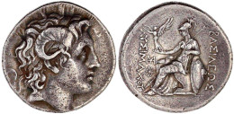 Tetradrachme 297/281 V. Chr. Kopf Des Alexander III. Mit Ammonsgehörn/Athena Sitzt L. Auf Thron, Lehnt Auf Löwenschild,  - Griechische Münzen