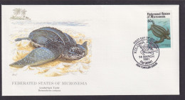 Federated States Of Micronesia Ozeanien Fauna Lederschildkröte Künstler Brief - Micronésie