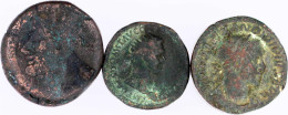 3 Bronzemünzen: Republik As, Domitian Dupondius, Severus Alexander Sesterz. Schön - Andere & Zonder Classificatie