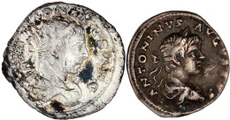 2 Stück: Caracalla Denar (Salus, Laodicea Ad Mare) Und Elagabal Antoninian (Fortuna). Beide Sehr Schön - Otros & Sin Clasificación