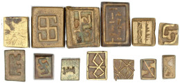 Ghana/Ashanti: 13 Quaderförmige Messing-Akan-Goldstaubgewichte, Diverse Darstellungen. Meist 20. Jh. Meist Sehr Schön - Other & Unclassified