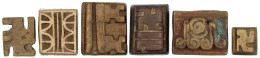 Ghana/Ashanti: 6 Quaderförmige Messing-Akan-Goldstaubgewichte, Teils Mit Swastika. 16./17. Jh. Meist Sehr Schön - Altri & Non Classificati