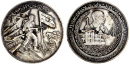 Versilberte Bronzemedaille 1975 A.d. Jom-Kippur-Krieg (Ramadan-Krieg/Oktober-Krieg) 1973 Und Die Wiedereröffnung Des Sue - Egitto