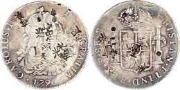 8 Reales 1790 PR, Potosi. Mit CAROLUS IV Und Brustbild Carlos III. Schön, Zahlreiche Chines. Chopmarks. Krause/Mishler 6 - Bolivië