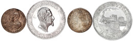 2 Stück: Silbermedaille 1893 Von Scharff, Vermählung, 32 Mm; 15,22 G, Öse Entfernt; Aluminiummedaille 1890 Von Schwerdtn - Bulgarien