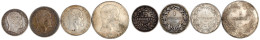 4 Silbermünzen: 2 Rigsdaler 1854 FF (ss, Leicht Korrod.), 2 X 1 Rigsdaler 1855 FF Und 1/2 Rigsdaler 1855 FF. Meist Sehr  - Denmark