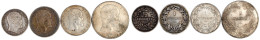 4 Silbermünzen: 2 Rigsdaler 1854 FF (ss, Leicht Korrod.), 2 X 1 Rigsdaler 1855 FF Und 1/2 Rigsdaler 1855 FF. Meist Sehr  - Danimarca