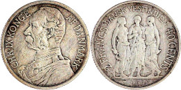 2 Francs = 40 Cents 1905. Sehr Schön. Sieg 31. - Dinamarca