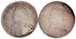 2 Stück: Ecu 1726 A, Paris Und 1733 Q, Perpignan. Beide Schön - 1715-1774 Ludwig XV. Der Vielgeliebte