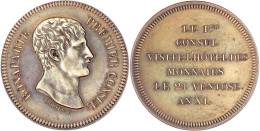 Probe In Bronze (5 Francs) AN 10 1(1801). Auf Den Münzbesuch. Posthume Prägung. 38 Mm. Vorzüglich, Sehr Selten. Gadoury  - Autres & Non Classés