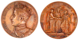 Bronzemedaille 1825 Von Brun, A.d. Krönung In Reims. 41 Mm. Vorzüglich/Stempelglanz. Collignon -. - Autres & Non Classés