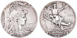 Versilberte Bronzemedaille 1900 Von Chaplain. Preis Der Pariser Weltausstellung, Verliehen An C. Béranger. 64 Mm. Vorzüg - Other & Unclassified