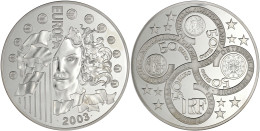 50 Euro Silber (1 Kilo) 2003. Europa - Erster Geburtstag Des Euro. In Originalschatulle Mit Zertifikat. Aufl. 5528 Exemp - Sonstige & Ohne Zuordnung