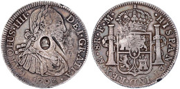 Dollar: Gegenstempel Ovales Portrait Auf Mexiko 8 Reales 1793 FM. Sehr Schön, Randfehler, Starker Kratzer. Seaby 3765A. - Other & Unclassified
