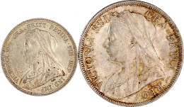 2 Stück: Shilling 1893 Und Halfcrown 1895. Vorzüglich/Stempelglanz, Kl. Kratzer Und Fast Stempelglanz. Seaby 3940 Und 39 - Otros & Sin Clasificación