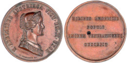 Bronzemedaille O.J. (1855), Von G. Ferraris. Auf Seine Gemahlin Adelheid Von Österreich, Tochter Von Erzherzog Rainer, V - Piemonte-Sardinië- Italiaanse Savoie