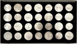 Komplette Serie Der Silbermünzen Zur Olympiade 1976 In Montreal. 14 X 5 Und 14 X 10 Dollar. Insg. 944 G. Feinsilber. In  - Canada
