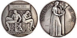 Französische Silbermedaille O.J.(um 1975) Von L. Muller. Universität Lyon, Graviert Für Charles Fabia, Honorar-Professor - Lebanon