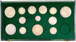 Fast Komplette Sammlung Der 13 (von 14) Silbermünzen Johann II. Aus 1900-1924. 1 Und 5 Kronen 1900, 1904, 1910, 2 Kronen - Liechtenstein