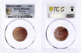 1 Fals (Falus) AH 1306 = 1888. Im PCGS-Blister Mit Grading MS 63 BN (Top Pop, Das Beste Gegradete Ex.) Sehr Selten. Krau - Noord-Macedonië