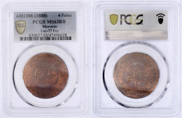 4 Fulus (Falus) AH 1306 = 1888. Im PCGS-Blister Mit Grading MS 63 RB (Top Pop, Das Beste Gegradete Ex.) Sehr Selten. Kra - Noord-Macedonië