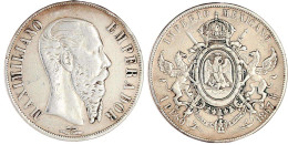 Peso 1867 Mo, Mexico City. Sehr Schön, Randfehler. Krause/Mishler 388.1. - Mexique