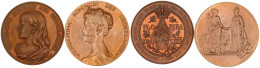 2 Bronzemedaillen: 1890 Von Begeer, Auf Ihre Krönung, 59 Mm; 1898 Von Van Hoven, Huldigung, 60 Mm. Beide Vorzüglich - Autres & Non Classés