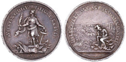 Silbermedaille Im Halbtalergewicht 1747 (Chronogramm), Vom Swinderen. Friedensverhandlungen Mit Frankreich. 38 Mm; 14,36 - Other & Unclassified