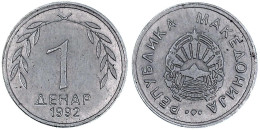 Denar 1992. PROBE In Aluminium. Rautenmuster/Wert. 22 Mm; 1,55 G. Vorzüglich - North Macedonia