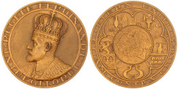 Bronzemedaille 1929 Von Baraschi Und Demian. Auf Das Unter Ferdinand Entstandene "Großrumänien". 70 Mm. Vorzüglich/Stemp - Roemenië