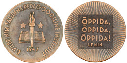 Bronzemedaille 1947. Pädagogisches Institut Tallinn. 60 Mm. Vorzüglich - Rusland