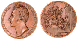 Franz. Bronzemedaille 1823 Von Caunois, A.d. Obersten General Der Franz. Armee, Louis Antoine D' Angouleme, Den "Befried - Autres & Non Classés