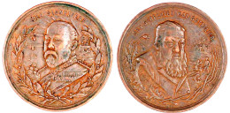 Deutsche Bronzemedaille 1902 A.d. Ende Des Burenkrieges. Brb. Edward VII. V. England L. Im Kranz, Links Geldregen, R. Ha - Afrique Du Sud
