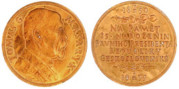 Bronzemedaille V. Spaniel 1935 Auf Präsident Thomas G. Masaryk. Brb. N.r./Schrift Und Daten. 50 Mm. Vorzüglich - Tschechoslowakei