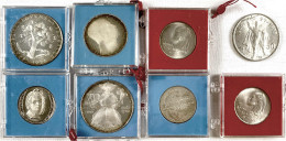 8 Silbergedenkmünzen Aus 1955 Bis 1988. 50 Kronen Sowjetsoldat (KM 44) In St., 2 X 20 Kronen Sladkovic 1972 (KM 76) In S - Czechoslovakia