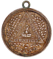 Tragbare Einseitige Silbermedaille 1888. Freimaurer-Loge Giordano Bruno In Montevideo. 34 Mm; 12,43 G. Sehr Schön/vorzüg - Uruguay