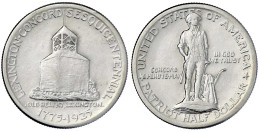 1/2 Dollar Lexington-Concord 1925, Philadelphia. Vorzüglich. Krause/Mishler 156. - Autres & Non Classés