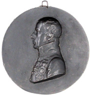 Eins. Eisengussmedaille Mit Aufhänger O.J. (um 1820) Unsign. Brb. In Uniform N.l. 86,5 Mm (ohne Aufhänger Gemessen). Seh - Gouden Munten