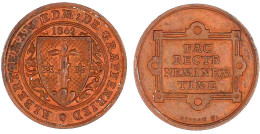 Kupfermedaille 1862 Von Seidan, Auf Albert Emanuel Edmund Von Graffenried, Hauptmann Und Numismatiker, Geboren In Bern ( - Monedas En Oro