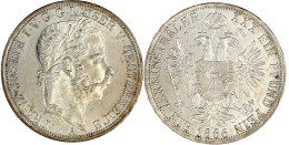 Vereinstaler 1866 A, Kremnitz. Prägefrisch/fast Stempelglanz. Herinek 474. Thun 445. - Gouden Munten