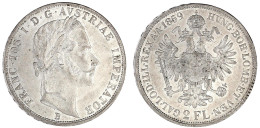 Doppelgulden 1859 B, Kremnitz. Gutes Vorzüglich. Herinek 491. Jaeger/Jaeckel 329. - Pièces De Monnaie D'or