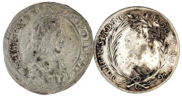 2 Silbermünzen: 15 Kreuzer 1661 CA, Wien Und 20 Kreuzer 1759 Prag. Sehr Schön Und Schön/sehr Schön - Monete D'oro