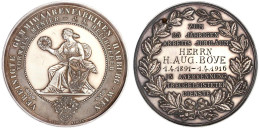 Große Silbermedaille O.J. (grav. 1916) Von Loos. Vereinigte Gummiwarenfabriken Harburg - Wien, Zum 25-jährigen Arbeitsju - Goldmünzen
