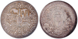 Feinsilbermedaille 1969 Auf Das 125 Jähr. Bestehen Der Industrie- Und Handelskammer. Emblem Mit Flussgöttinnen Und Fluss - Gold Coins