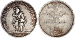 Silbermedaille 1704 Von C. Wermuth. Auf Den Sieg Der Großen Allianz Gegen Frankreich Und Bayern In Der Schlacht Bei Höch - Gouden Munten